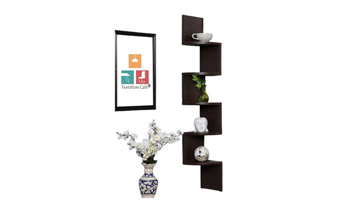 zigzag corner shelf