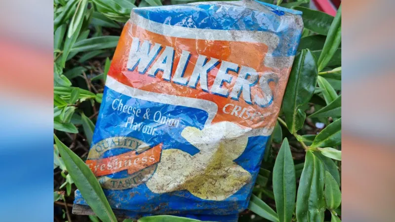 The group that picks up litter found a crisp packet from the 1990s.